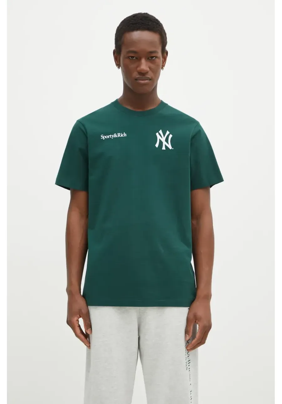 obrazek 1 Sporty & Rich t-shirt bawełniany Champions kolor zielony z nadrukiem TO043505300GR10