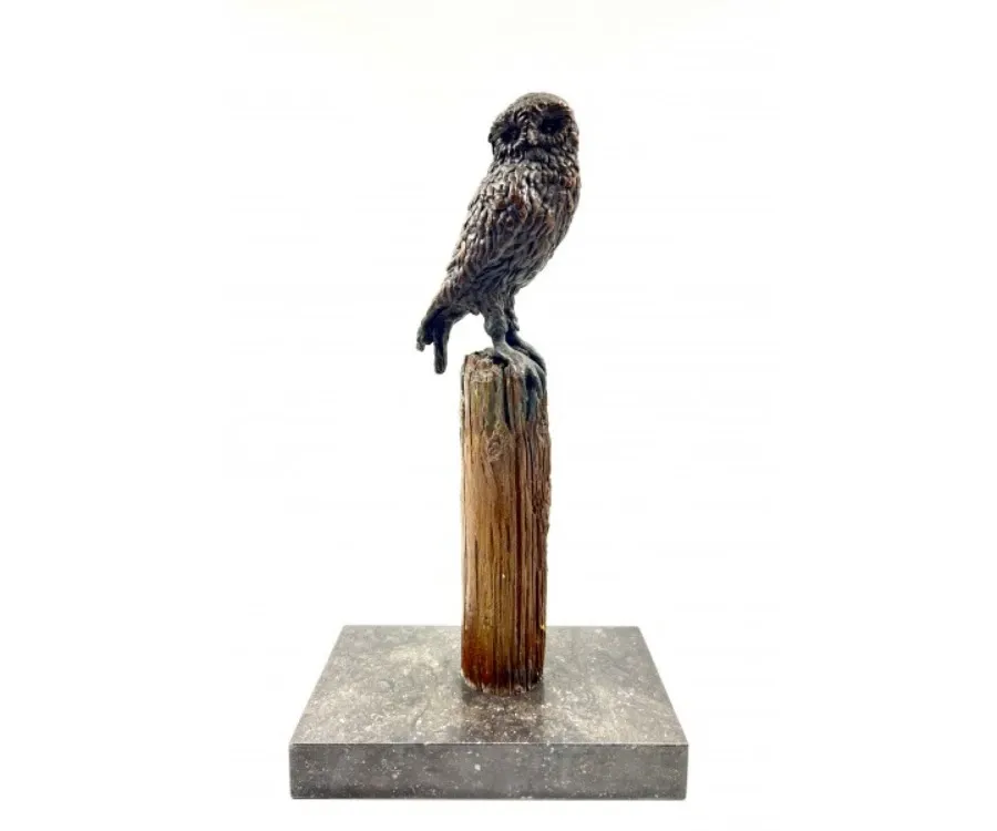 obrazek 2 Elegancka rzeźba z brązu małej sowy - na specjalną okazję