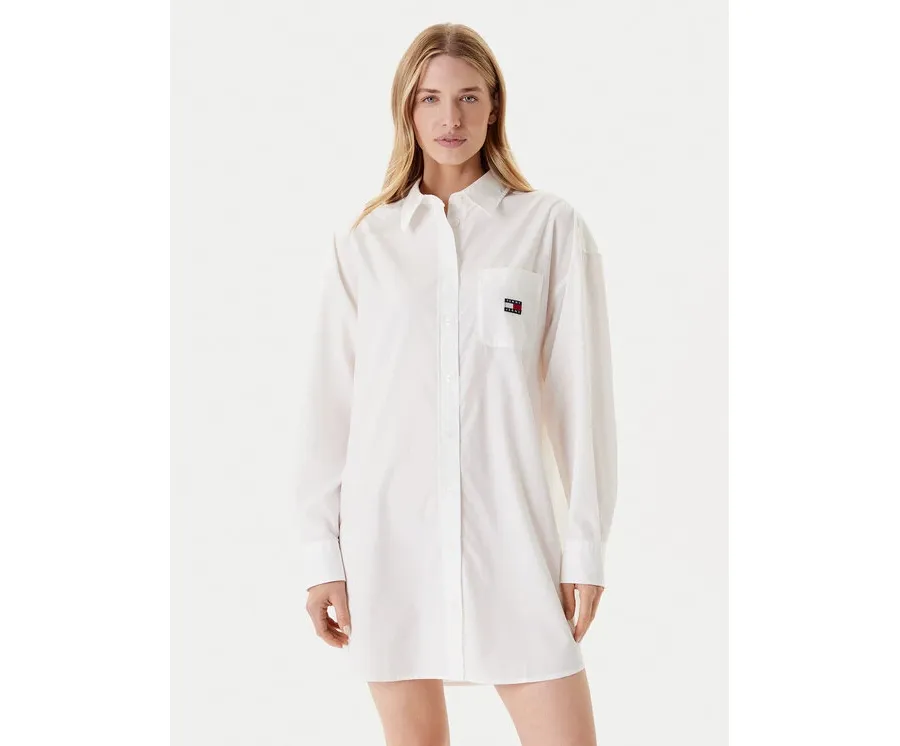 obrazek 1 Tommy Jeans Sukienka koszulowa DW0DW21122 Biały Relaxed Fit