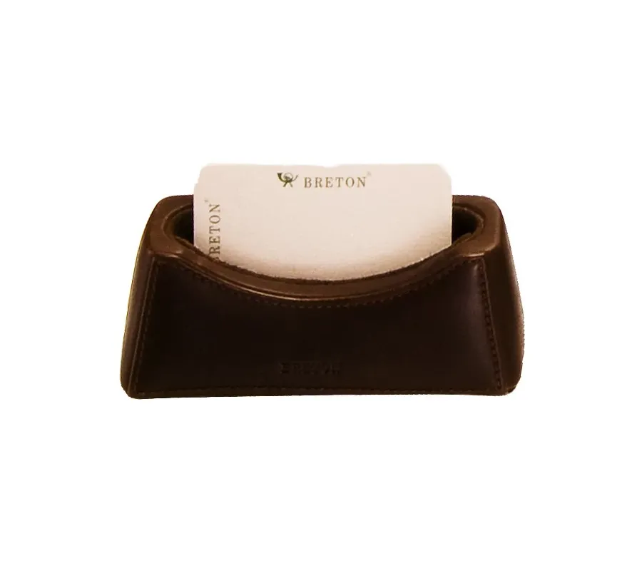 picture 1 Half-round, leather business card holder - Absolute Breton