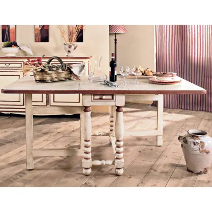 Zdjęcie Drewniany prowansalski stół z przedłużeniem za zawiasach - Interiors Italia