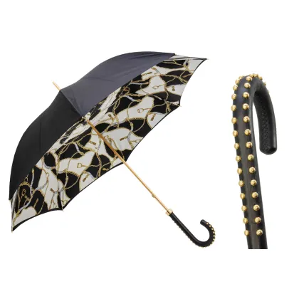 Zdjęcie Piękny stylowy czarny parasol damski – Pasotti