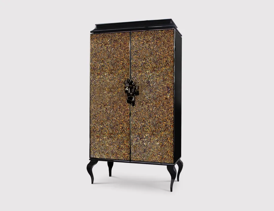 picture 7 Luxurious two-door wardrobe with a golden leaf finish