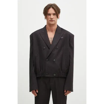 Zdjęcie Martine Rose marynarka z domieszką wełny Elasticated Db Tailored Jacket kolor czarny 349WT06007