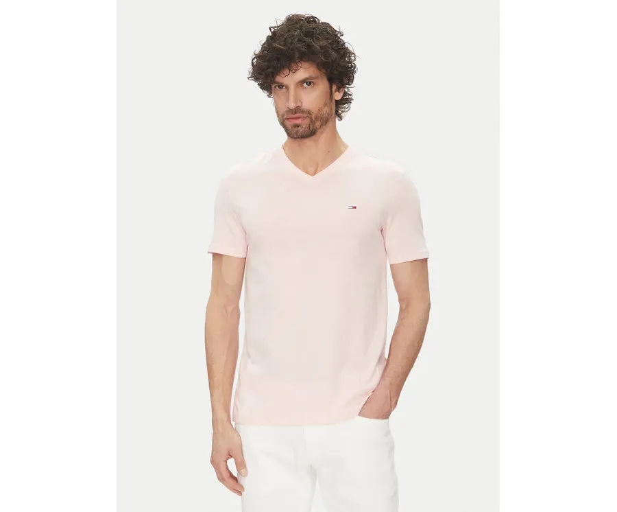 obrazek 1 Tommy Jeans T-Shirt Jaspe DM0DM20364 Różowy Slim Fit