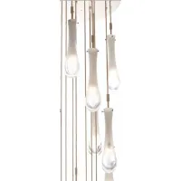 Picture Stylish cascading chandelier with white Murano glass elements - Il Paralume Marina