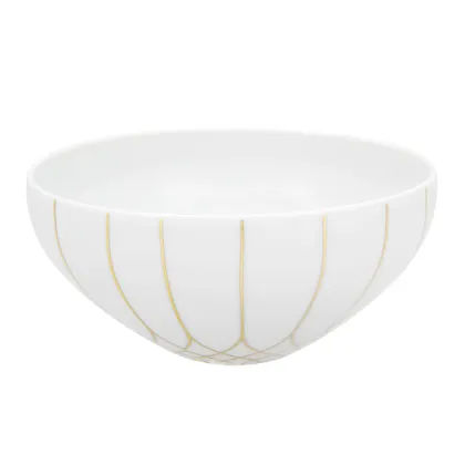 Zdjęcie Miska na płatki z porcelany z kolekcji Terrace bogato zdobionej złotem, z ręcznie malowanymi detalami - Vista Alegre