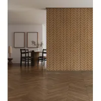 Zdjęcie 275x60x1,1 cm LD (Jodełka XL) panel frezowany MDF fornir dębowy - ozdobna dekoracja ścienna 3D