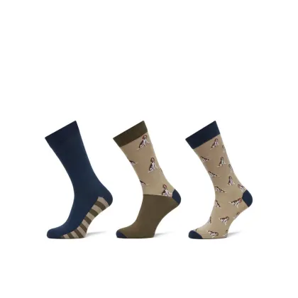 Zdjęcie Barbour Zestaw 3 par wysokich skarpet męskich Beagle Dog MGS0070BE31 Beżowy