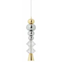 Picture Chandelier with multicolored metal balls and clear glass - Il Paralume Marina