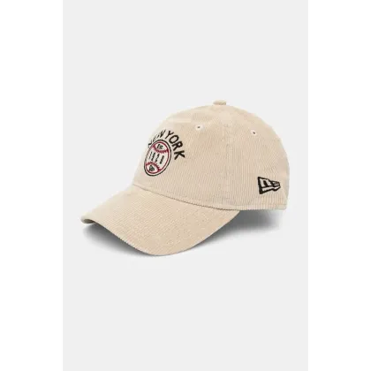 Zdjęcie New Era czapka z daszkiem CORD 9TWENTY® kolor beżowy z aplikacją 60565322