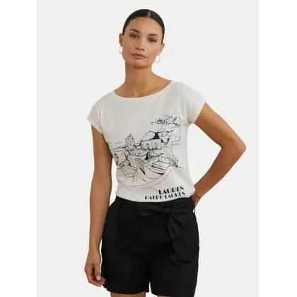 Zdjęcie LAUREN RALPH LAUREN T-Shirt 200971072002 Biały Relaxed Fit