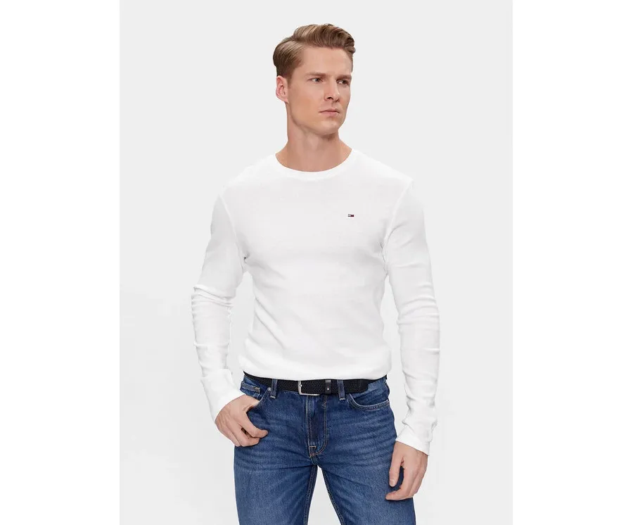 obrazek 1 Tommy Jeans Longsleeve DM0DM04409 Biały Slim Fit