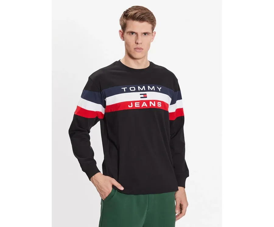 obrazek 1 Tommy Jeans Longsleeve Colorblock DM0DM16834 Czarny Relaxed Fit