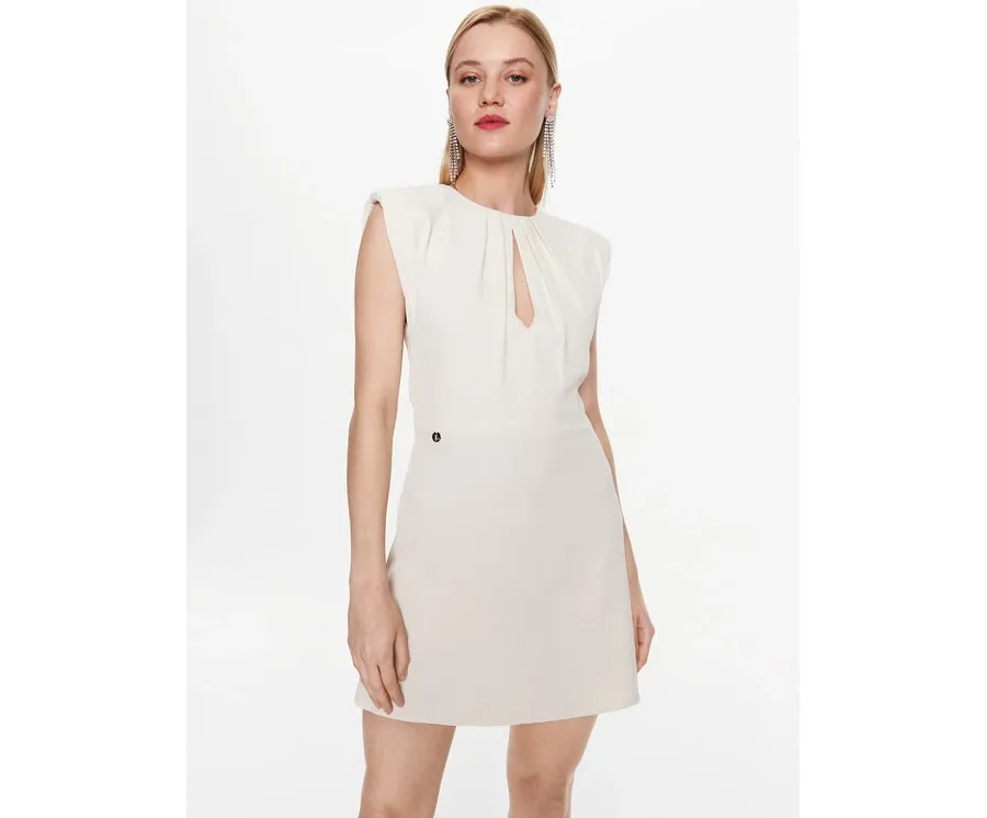 obrazek 1 Kontatto Sukienka koktajlowa NO1006 Écru Slim Fit