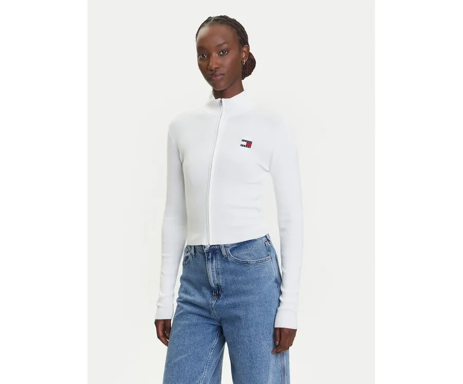 obrazek 1 Tommy Jeans Kardigan DW0DW20967 Biały Slim Fit