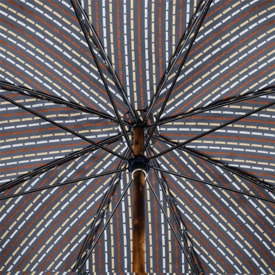 obrazek 6 Ekskluzywny granatowy parasol męski z rączką z drewna kasztanowca – Pasotti
