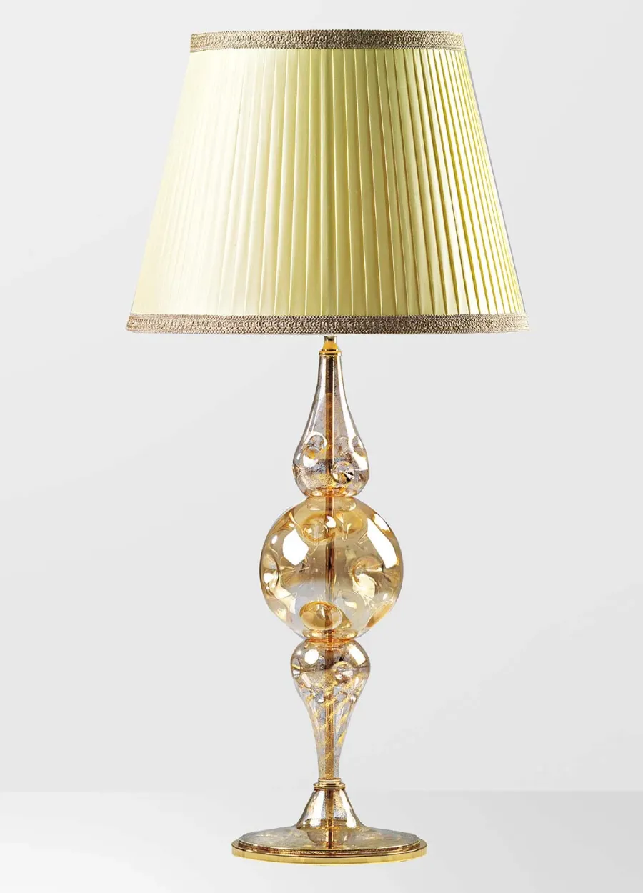 obrazek 1 Mała elegancka lampa stołowa Impero Gold ze szkła Murano