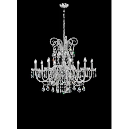 Zdjęcie Unikalny żyrandol 8-ramienny z dmuchanego szkła