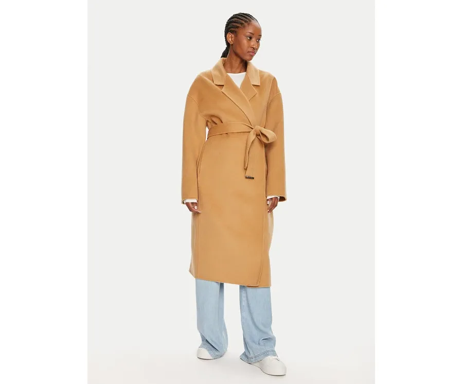 obrazek 1 Calvin Klein Płaszcz wełniany K20K207089 Beżowy Oversize