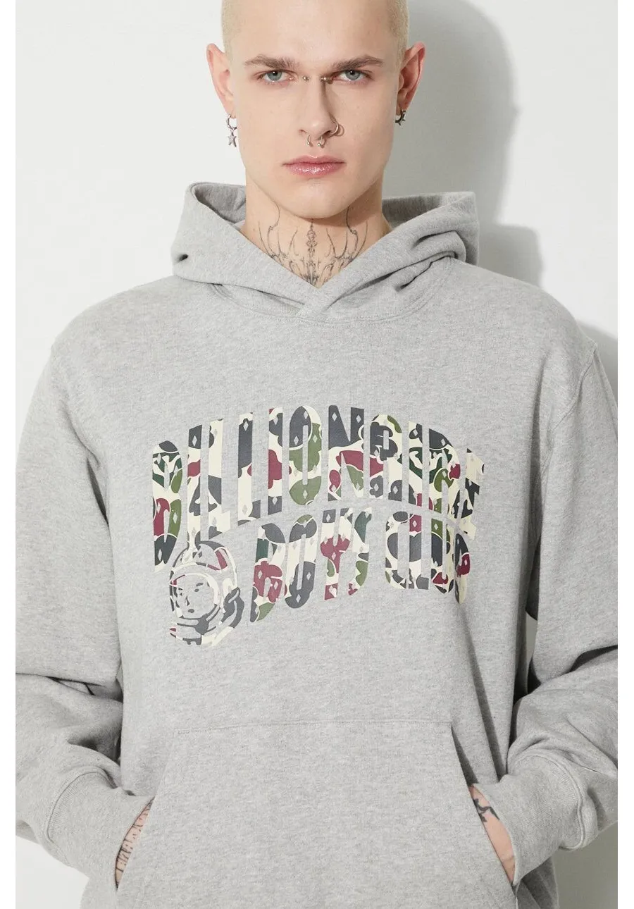 obrazek 1 Billionaire Boys Club bluza bawełniana Duck Camo Arch Logo Popover męska kolor szary z kapturem z nadrukiem B23432