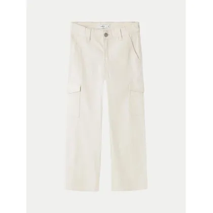 Zdjęcie NAME IT Spodnie materiałowe 13220718 Écru Wide Leg