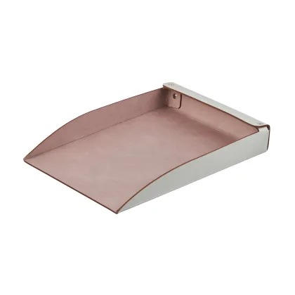 Zdjęcie Skórzana taca na dokumenty A4 32х23хH4 cm w kolorze perłowym