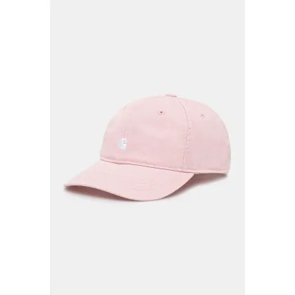 Zdjęcie Carhartt WIP czapka z daszkiem bawełniana Madison Logo Cap kolor różowy z aplikacją I034606