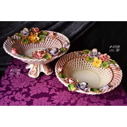 Picture Decorative ceramic bowl with a plate from an Italian brand