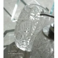 Picture Stylish toothbrush holder in Italian hand-cut crystal with transparent and frosted leaf image - Il Paralume Marina