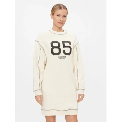 Zdjęcie Tommy Hilfiger Sukienka dzianinowa Varsity 85 WW0WW40614 Beżowy Relaxed Fit