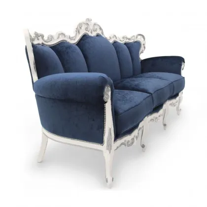Zdjęcie Sofa w stylu barokowym ze strukturą drewna bukowego wzbogaconą rzeźbami - Sevensedie