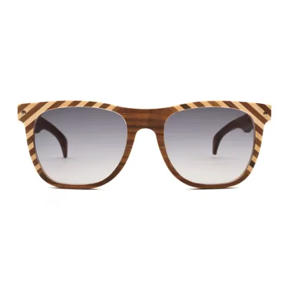 Zdjęcie Stylowe okulary z ozdobnymi paskami z drewna - Legno Light