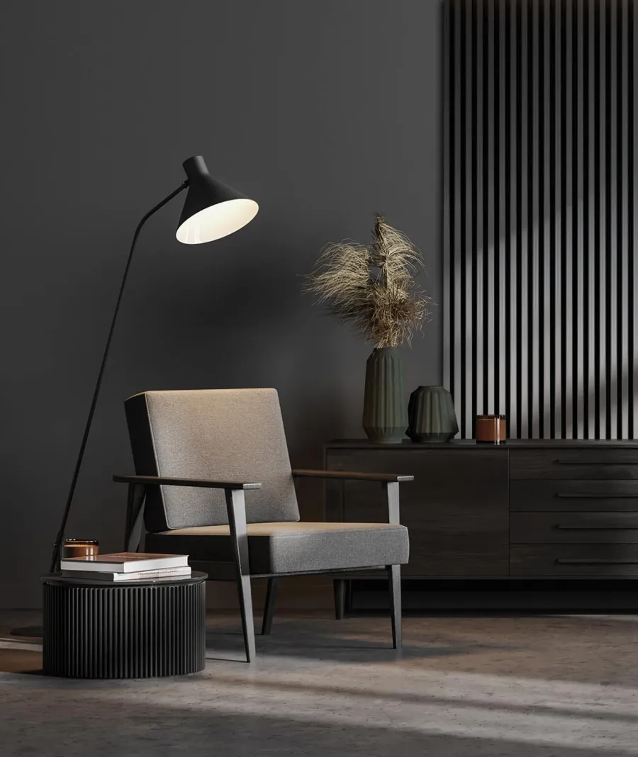 obrazek 1 275x30x2,6 cm LD Panel akustyczny na grubym filcu (lamel grafit) - ścienny i sufitowy 3D