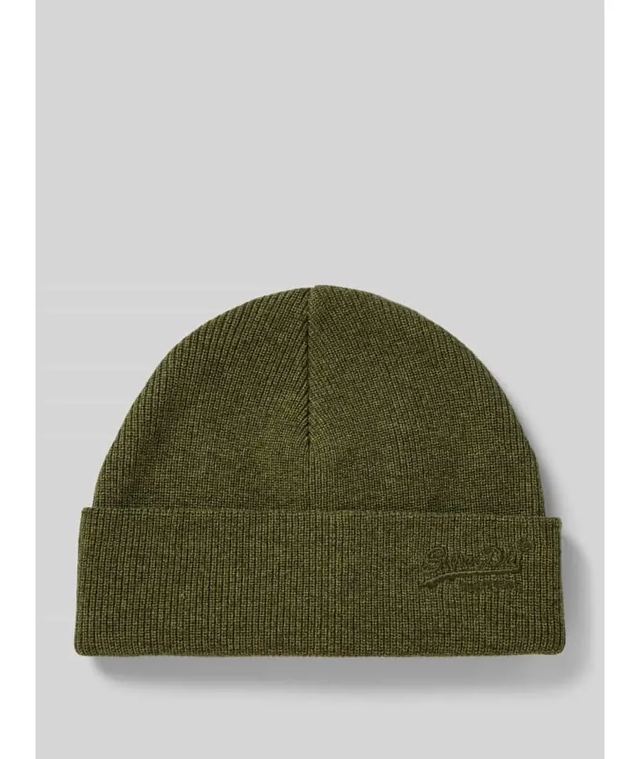 obrazek 1 Czapka beanie z szerokim brzegiem i wyhaftowanym logo