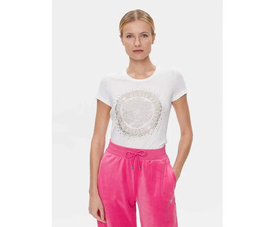 obrazek 1 Guess T-Shirt Camelia W4RI47 J1314 Biały Slim Fit