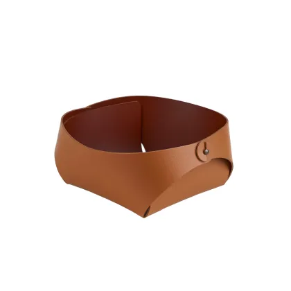 Picture Exclusive leather basket, size 15x15xH7 cm