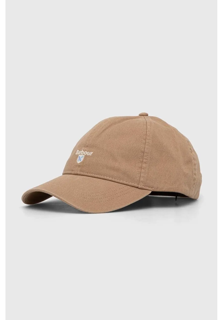 obrazek 1 Barbour czapka z daszkiem bawełniana kolor beżowy z aplikacją MHA0274