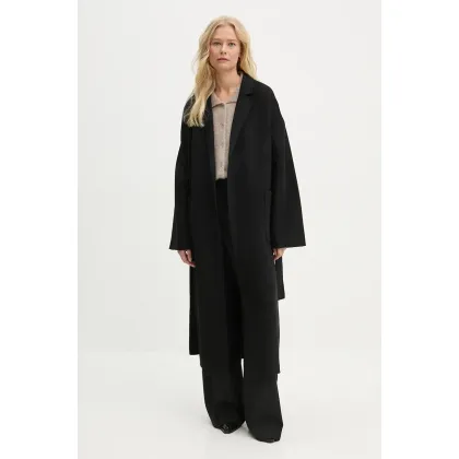 Zdjęcie Stand Studio płaszcz wełniany Claudine Long Coat kolor czarny przejściowy 61218-8550