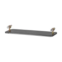 Picture Unique Linfinito black bathroom tray 33x10xH5 cm with gold-plated finish