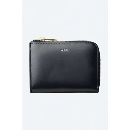 Zdjęcie A.P.C. portfel skórzany kolor granatowy PXAWV.F63166-DARKNAVY