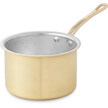 Zdjęcie Wysoki rondel mosiężny średnica 10 cm 1 uchwyt - Pepite d'Oro - Cu Artigiana
