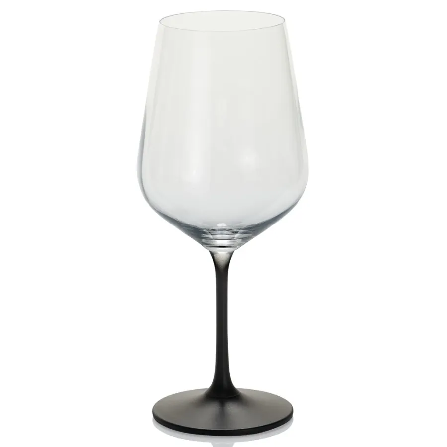 obrazek 1 Wyjątkowy zestaw 6 kieliszków do czerwonego wina z czarnym trzonem i stopą – IVV