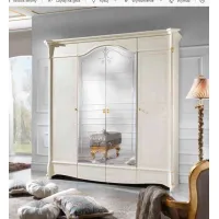Picture Stylish 4-door wooden wardrobe with three mirrors from Italy - Casa + 39