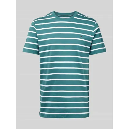 Zdjęcie T-shirt z prążkowanym okrągłym dekoltem