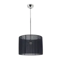 Picture Chandelier with a black fabric lampshade in a modern style - Stilhaus