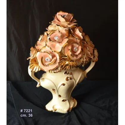 Picture Original ceramic basket with roses and crystals