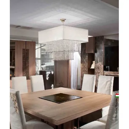 Zdjęcie Żyrandol z kwadratowym kloszem z kryształkami Asfour - Il Paralume Marina