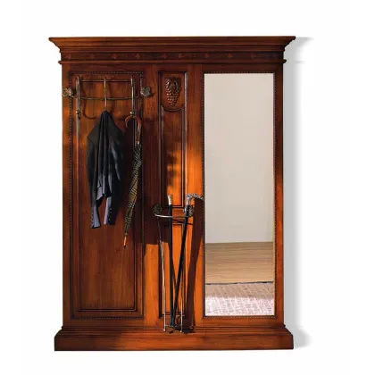 Zdjęcie Wyjątkowy antyczny panel wejściowy z wieszakiem na ubrania i lustrem