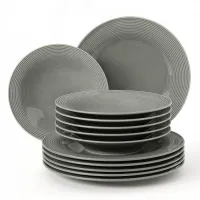 Picture 12-piece porcelain dinnerware with modern decoration - Seltmann Weiden